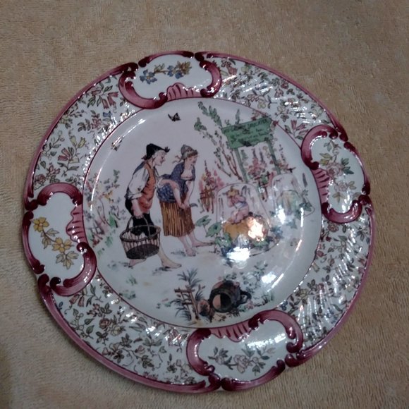 Antique SARREGUEMINES Wall Plate From France - Picture 1 of 4